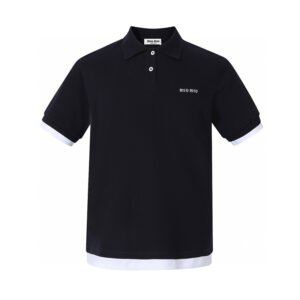 미우미우 【잔디집2】 로고 피케 앤 저지 폴로 셔츠（세븐）