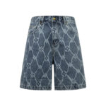 루이비통 【잔디집2】 모노그램 피시넷 프린티드 데님 팬츠（세븐）