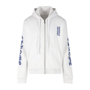 크롬하츠 【잔디집2】 버티컬 로고 화이트 후드 집업（세븐）