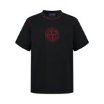 스톤아일랜드 【잔디집2】 코마 코튼 콘트라스트 스티치 티셔츠（세븐）