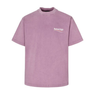 발렌시아가 【잔디집2】 폴리티컬 캠페인 웨이브로고 반팔 티셔츠（세븐）