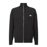 프라다 【잔디집2】 트라이앵글 로고 집업 가디건（세븐）