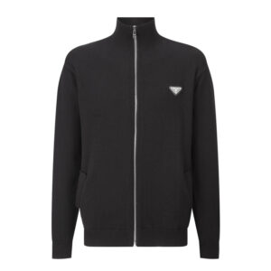 프라다 【잔디집2】 트라이앵글 로고 집업 가디건（세븐）