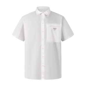 프라다 【잔디집2】 트라이앵글 로고 지퍼 포켓 반소매 셔츠（세븐）