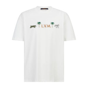 루이비통 【잔디집2】 x 다즐링 리미티드 엠브로이더드 숏 슬리브드 크루넥 티셔츠 （세븐）