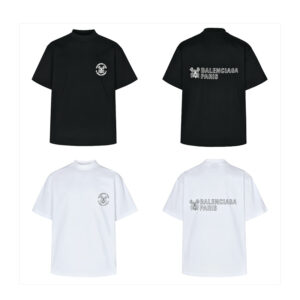 발렌시아가 【잔디집2】 BB 로고 프린트 반팔 티셔츠 (세븐)