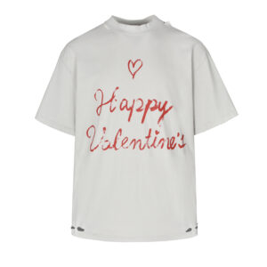 발렌시아가 【잔디집2】 립스틱 발렌타인 반팔 티셔츠（세븐）