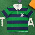 루이비통 【잔디집】 LV 스트라이프드 숏 슬리브드 폴로 셔츠（레어）