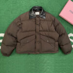 미우미우 【잔디집】 테크니컬 퐁제 크롭 다운 패딩 자켓（레어）