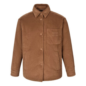 미우미우 【잔디집2】 포켓 로고 코듀로이 다운 자켓（세븐）