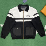 루이비통 【잔디집】 하이브리드 저지 블루종 로고 자수 (레어)