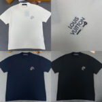 루이비통 【TJ공장】 엠브로이더드 시그니처 쇼트 슬리브 코튼 니트 반팔 (터보)