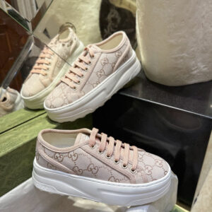 구찌 【TJ공장】 GG 캔버스 1977 테니스 청키 솔 스니커즈 (터보)