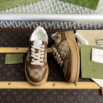 구찌 【잔디집】 GG 캔버스 스니커즈 브라운 GG 수프림（레어）