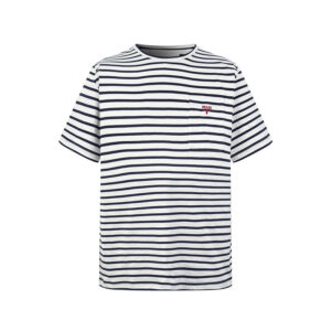 프라다 【잔디집2】 스트라이프 코튼 크루넥 반팔 티셔츠（세븐）