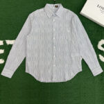 로에베 【잔디집】 코튼 혼방 블루 셔츠（레어）