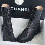 샤넬 【TJ공장】 레더 레이스업 워커 부츠 （터보）