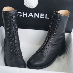 샤넬 【TJ공장】 레더 레이스업 워커 부츠 （터보）