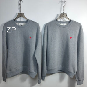 아미 【사슬공장】 24FW 맨투맨 스몰 하트 로고 그레이