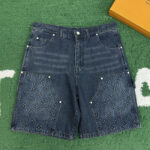 루이비통 【잔디집】 워크웨어 인디고 데님 숏 팬츠（레어）