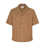 구찌 【잔디집2】 GG 캔버스 올오버 프린트 반팔 셔츠（세븐）