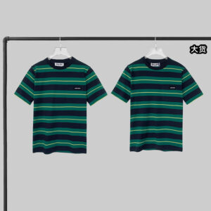 미우미우 【YD공장】 스트라이프 반팔 티셔츠 코튼