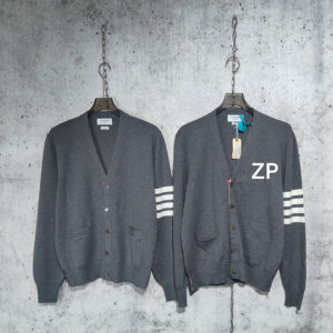 톰브라운 [사슬공장] 밀라노 스티치 사선완장 코튼 크레이프 가디건