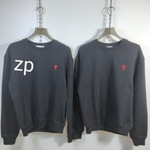 아미 【사슬공장】 24FW 맨투맨 스몰 하트 로고 블랙