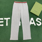 구찌 【잔디집】 웹(Web) 코튼 저지 조깅 팬츠（레어）