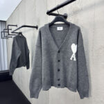 아미 【사슬공장】 빅하트 V넥 울 가디건 로고