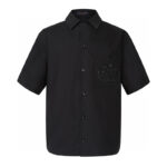 루이비통 【잔디집2】 엠브로이더드 숏 슬리브드 코튼 셔츠（세븐）