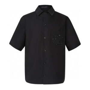 루이비통 【잔디집2】 엠브로이더드 숏 슬리브드 코튼 셔츠（세븐）