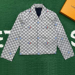 루이비통 【잔디집】 다미에 오픈 카라 코튼 오버셔츠 (레어)