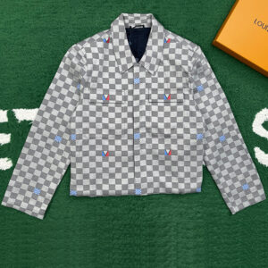 루이비통 【잔디집】 다미에 오픈 카라 코튼 오버셔츠 (레어)