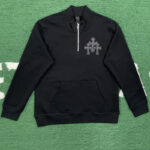 크롬하츠 【잔디집】 스크립트 로고 하프 지퍼 스웨트셔츠 자수 （레어）