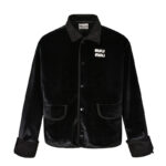 미우미우 [잔디집2] 로고 벨벳 크롭 자켓 (세븐)