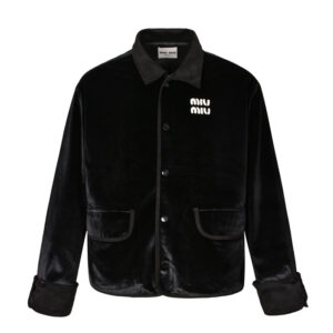 미우미우 [잔디집2] 로고 벨벳 크롭 자켓 (세븐)