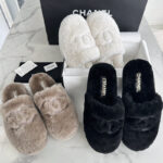 샤넬 【TJ공장】 25B CC 로고 퍼 뮬 슬리퍼（터보）