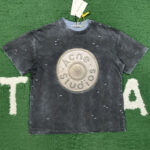 아크네 【잔디집】 릴렉스 반팔 티셔츠 로고 스탬프 （레어）