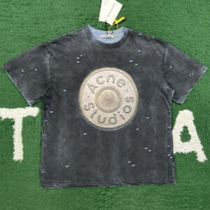 아크네 【잔디집】 릴렉스 반팔 티셔츠 로고 스탬프 （레어）