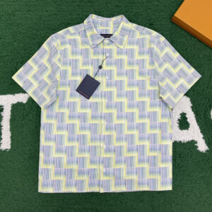 루이비통 【잔디집】 LV Stairs 멀티 그래픽 프린트 반팔 셔츠 （레어）