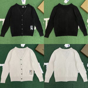 버버리 【잔디집】 체크 라벨 울 가디건（레어）