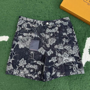 루이비통 【잔디집】 LV 웨이브 자카드 데님 숏 팬츠（레어）