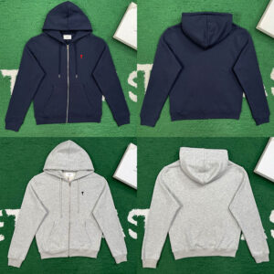 아미 【잔디집】 스몰 하트 로고 코튼 후드 집업（레어）