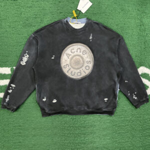 아크네 【잔디집】 로고 스탬프 디스트레스드 스웨트셔츠（레어）