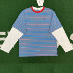 아크네 【잔디집】 스트라이프 레이어드 티셔츠（레어）