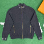 루이비통 【잔디집】 울 더블 페이스 니트 블루종（레어）