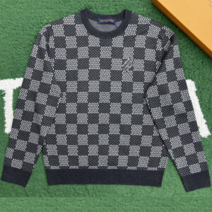 루이비통 【잔디집】 다미에 시그니처 크루넥 울 니트 스웨터（레어）
