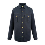 셀린느 【잔디집2】 견장 금장 버튼 셔츠（세븐）