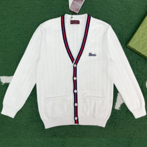 구찌 【잔디집】 eb 로고 엠브로이디드 가디건（레어）